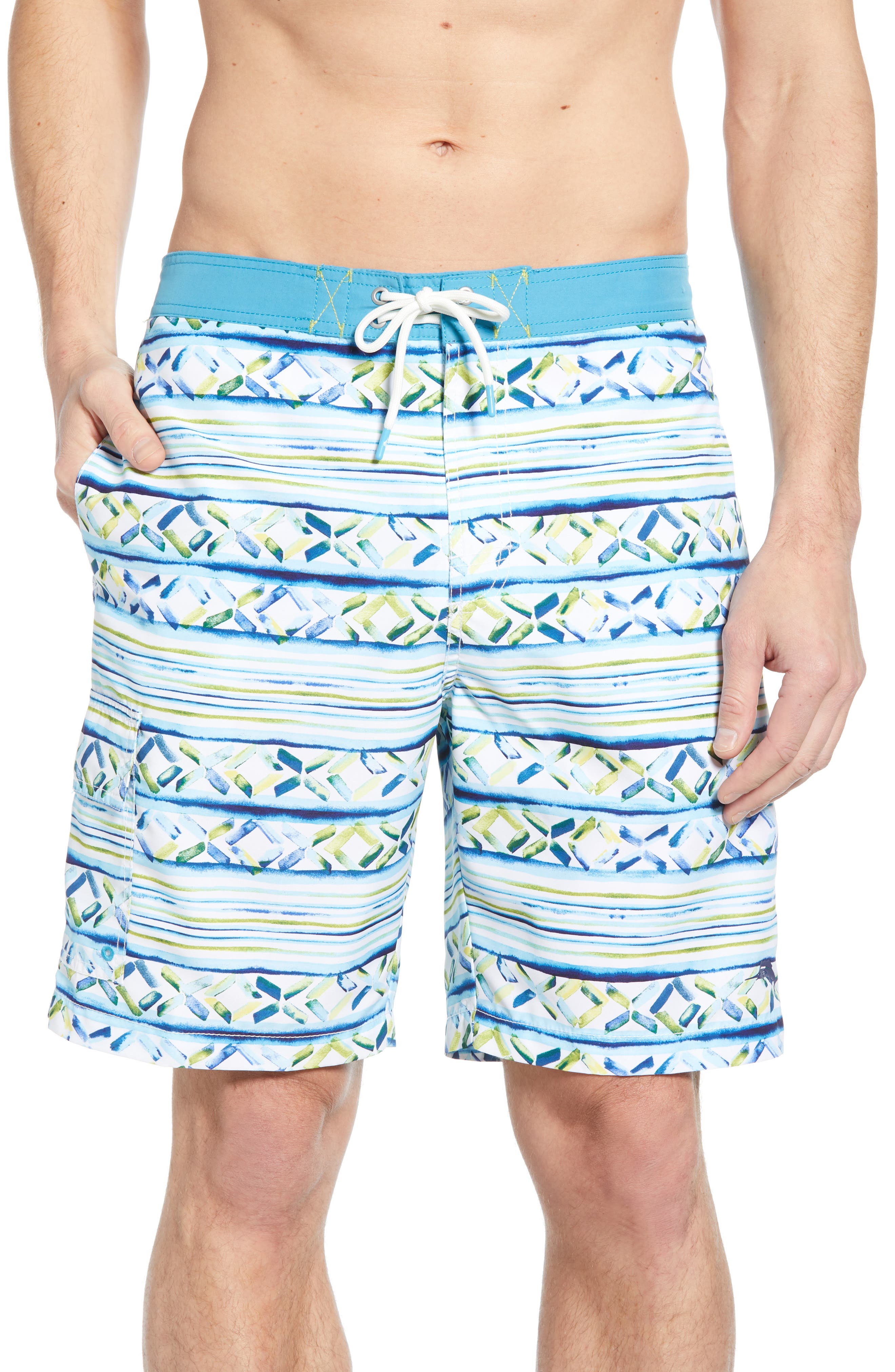 Tommy Bahama Baja Cenina Stripe Board Shorts, Blue