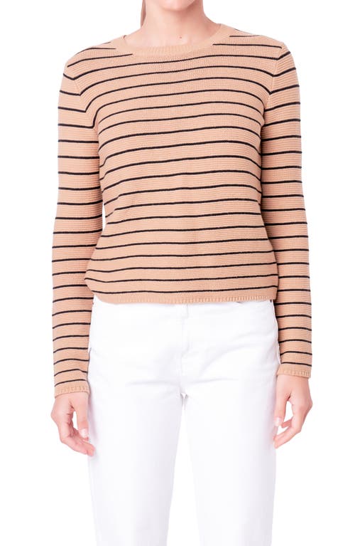 English Factory Stripe Crewneck Sweater In Neutral