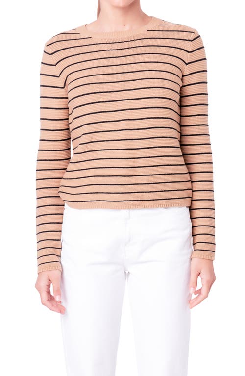 English Factory Stripe Crewneck Jumper In Neutral