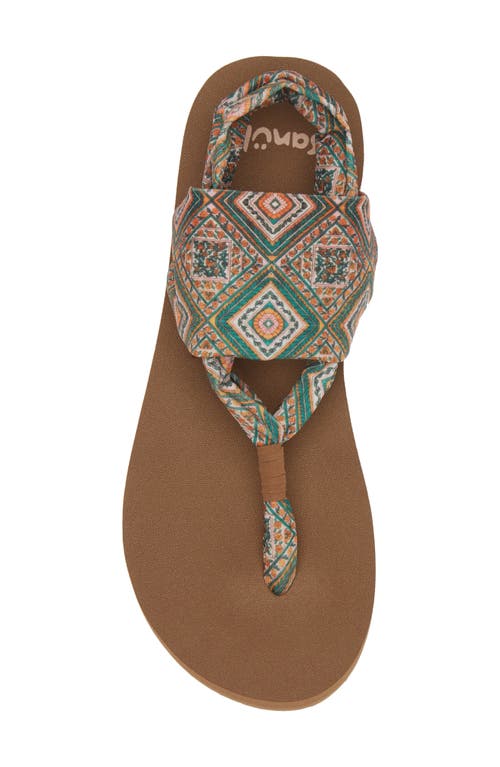 Shop Sanuk Tile Slingback Sandal In Green/gold