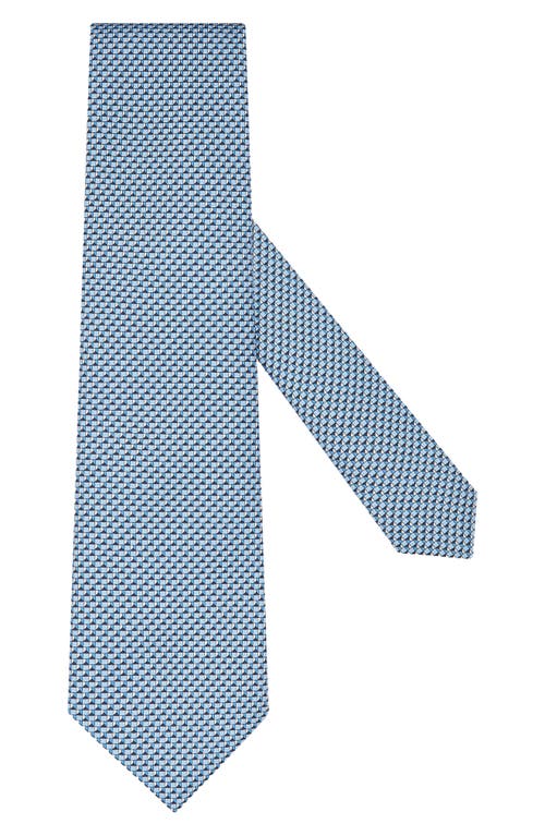 Geometric Silk Tie in Blue