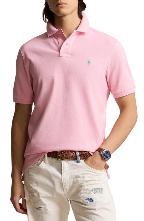 Buy Men's Chunky Ribbed Knitted Pink Polo T-Shirt Online