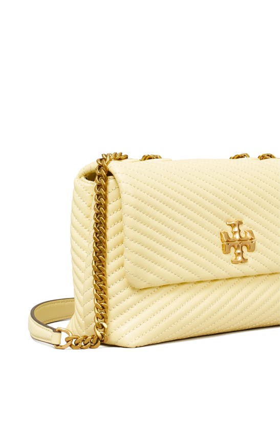 Shop Tory Burch Small Kira Moto Quilted Leather Convertible Crossbody Bag In Lemon