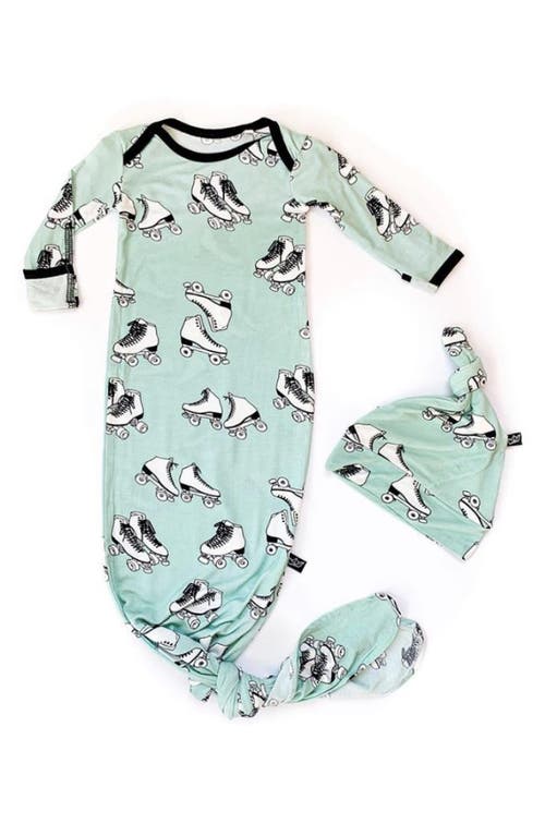 Peregrine Kidswear Print Gown & Beanie Set in Green at Nordstrom, Size Newborn