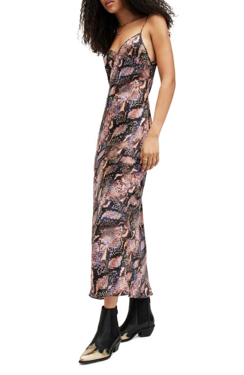 ALLSAINTS ALLSAINTS BRYONY TAHOE SNAKESKIN PRINT SLIPDRESS 