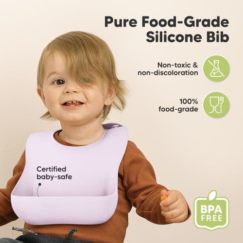 Keababies Prep Silicone Bibs In Amethyst