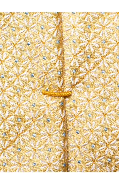 Shop Eton Floral Silk Tie In Lt/pastel Yellow