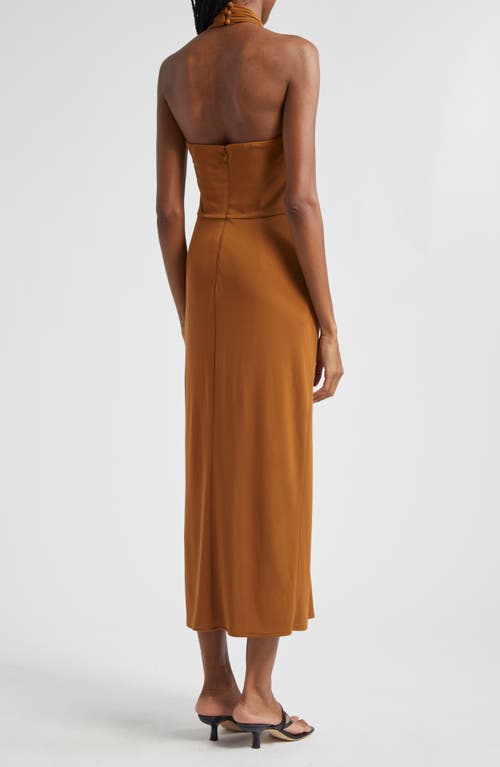 Shop Cinq À Sept Kaily Halter Midi Dress In Baked Cookie