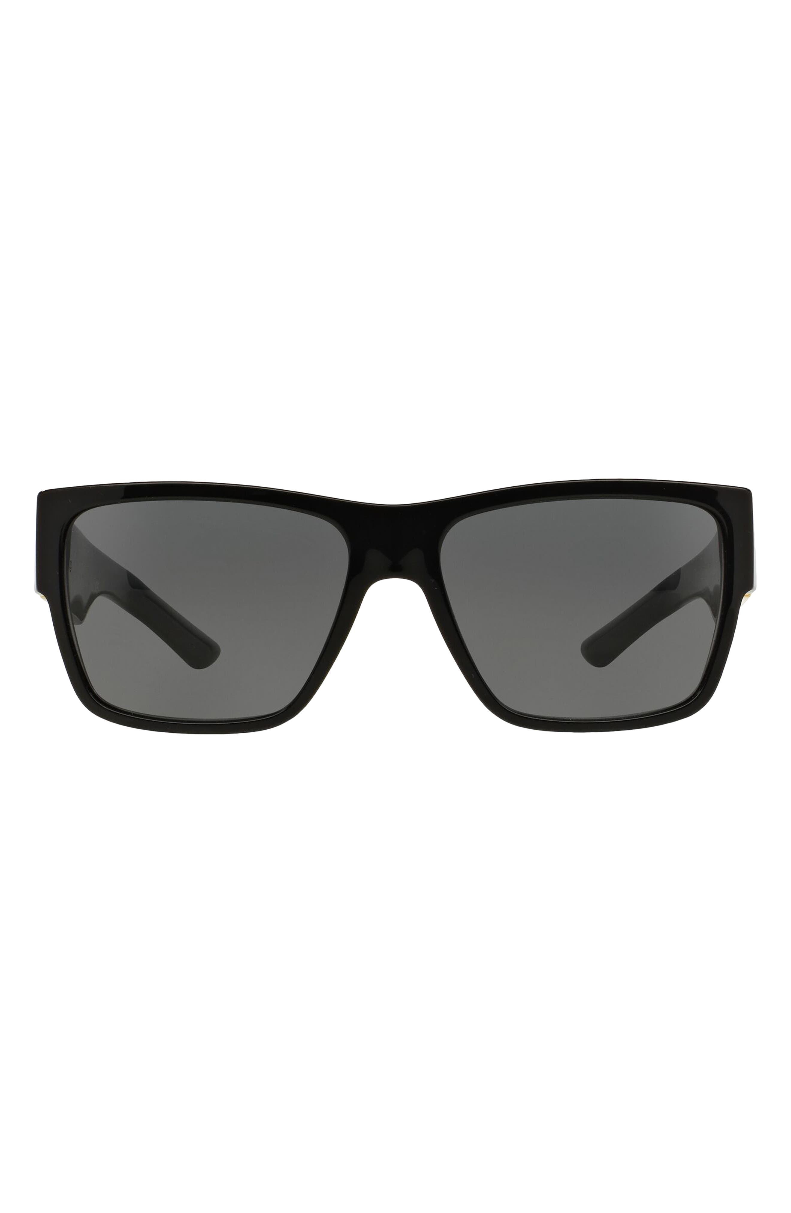 Versace 59mm Square Sunglasses in Black/Grey Solid at Nordstrom
