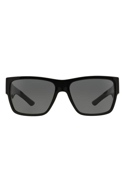Versace 59mm Square Sunglasses In Black/grey Solid