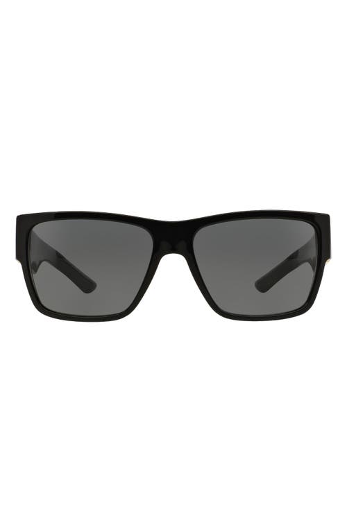 Shop Versace 59mm Square Sunglasses In Black/grey Solid