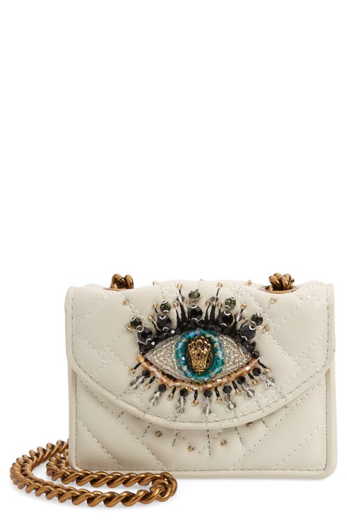 Kurt Geiger London Micro Kensington Eye Quilted Leather Crossbody Bag in Natural at Nordstrom