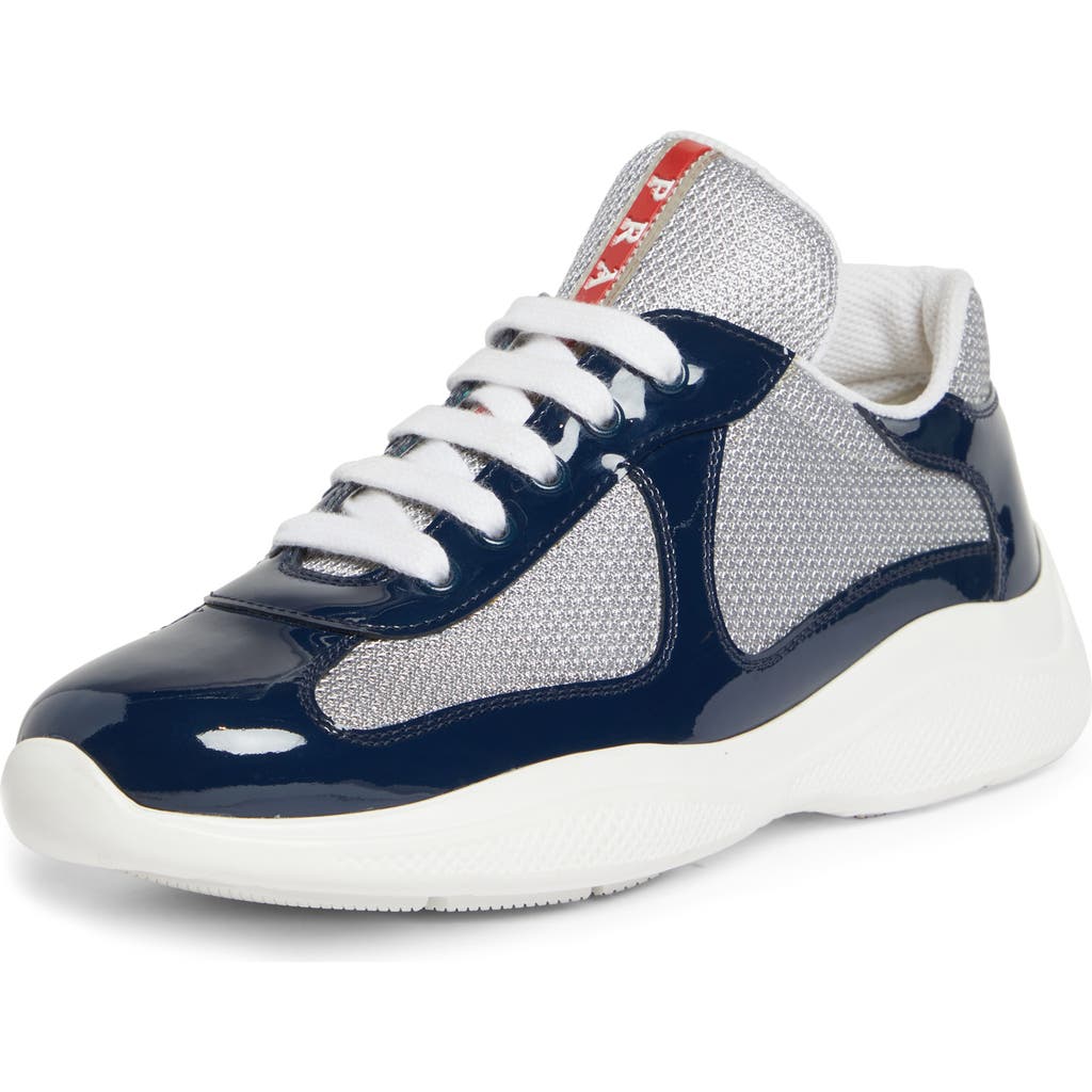 Prada Logo Details Casual Sneakers In Blue/grey