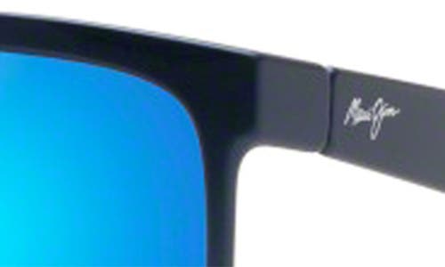 Maui Jim Huelo 58mm Polarizedplus® Rectangular Sunglasses In Dark Blue/blue Hawaii