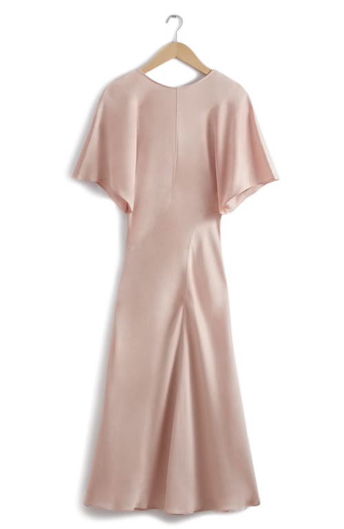 & Other Stories Satin Dress in Orange Dusty Light at Nordstrom, Size Large