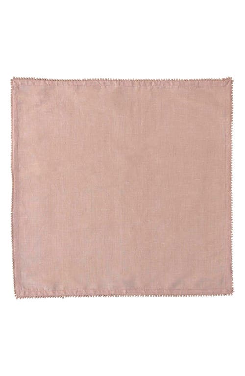 Shop Juliska Berry Trim Set Of 4 Cotton & Linen Napkins In Blush