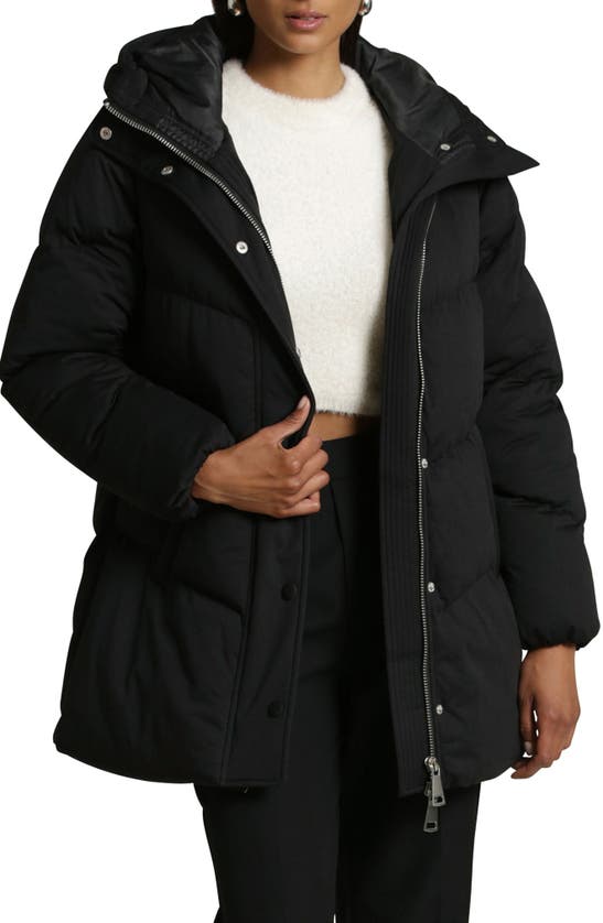 Shop Avec Les Filles Thermal Puff™ Hooded Puffer Jacket In Black