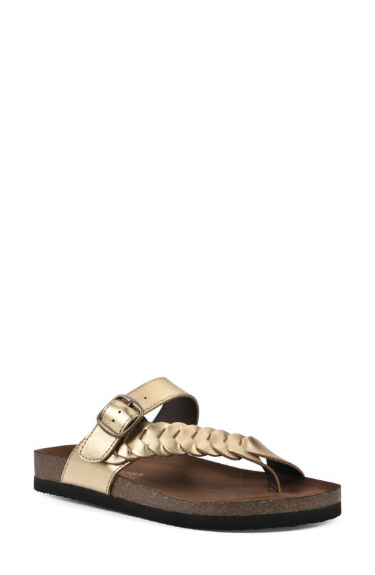 White Mountain Footwear Happier Sandal In Antique/ Gold Leather