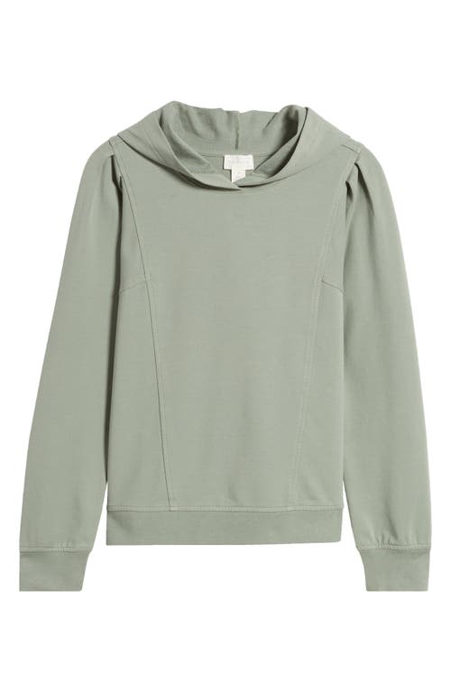 Shop Caslonr Caslon(r) Pleat Sleeve Hoodie In Green Dune