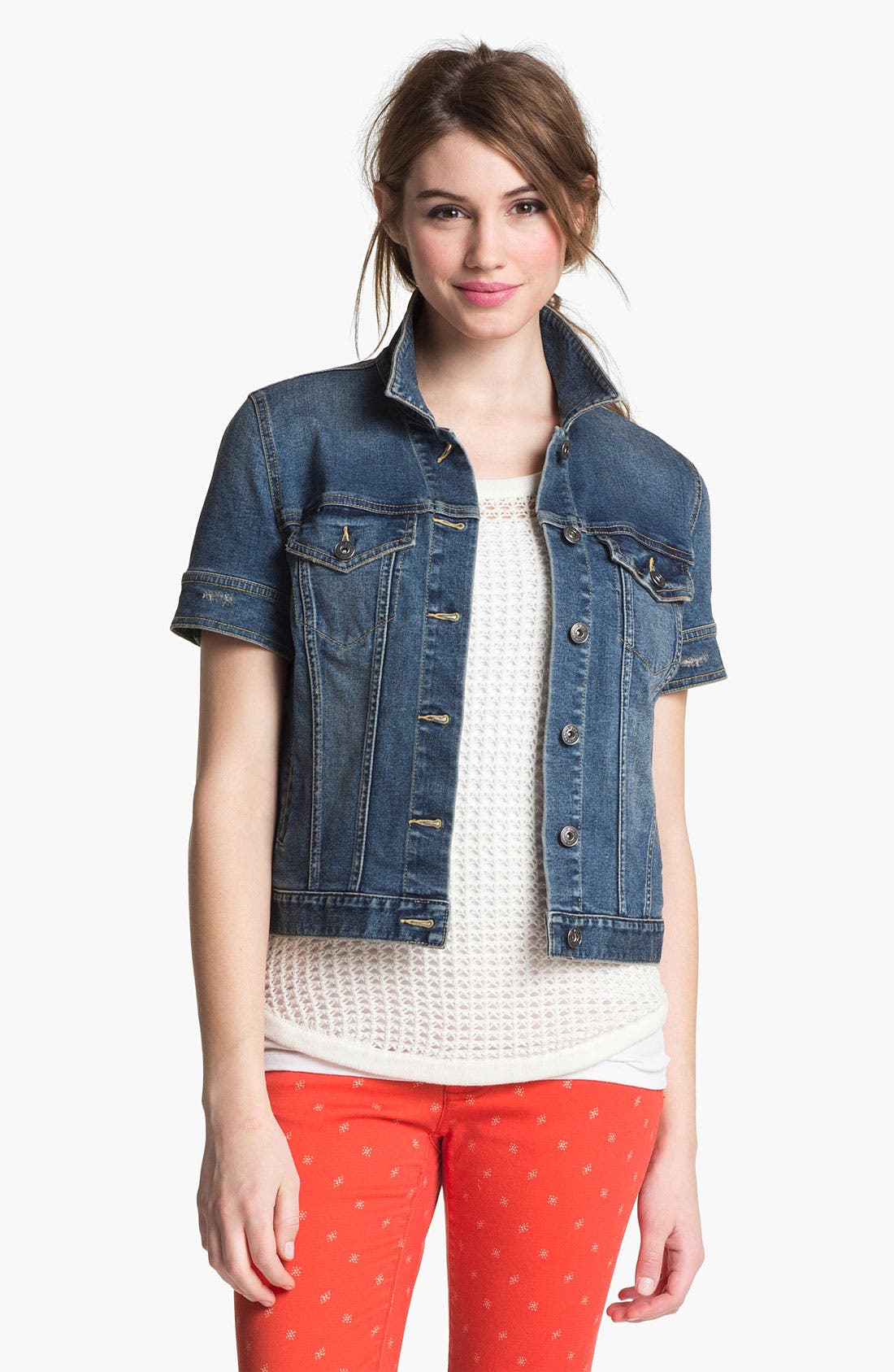 Two by Vince Camuto Short Sleeve Denim Jacket Nordstrom