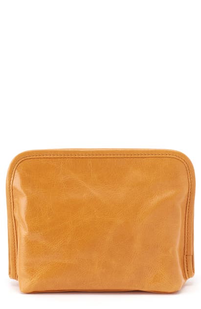 Hobo Beauty Leather Cosmetics Case In Mustard