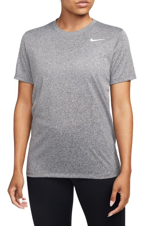 Shop Nike Dri-fit Crewneck T-shirt In Black/pure/htr