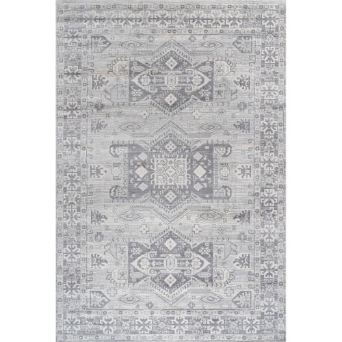 Jonathan Y Modern Persian Vintage Medallion Area Rug In Light Grey