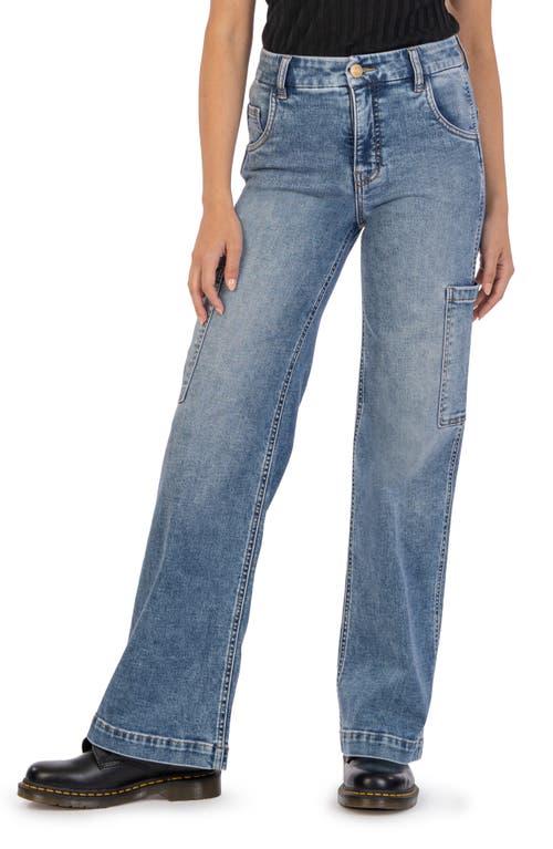 KUT from the Kloth Jodi High Waist Wide Leg Utility Jeans Blithe at Nordstrom,