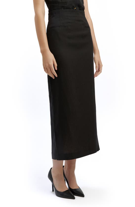 Shop Bardot Rhee High Waist Midi Skirt In Black