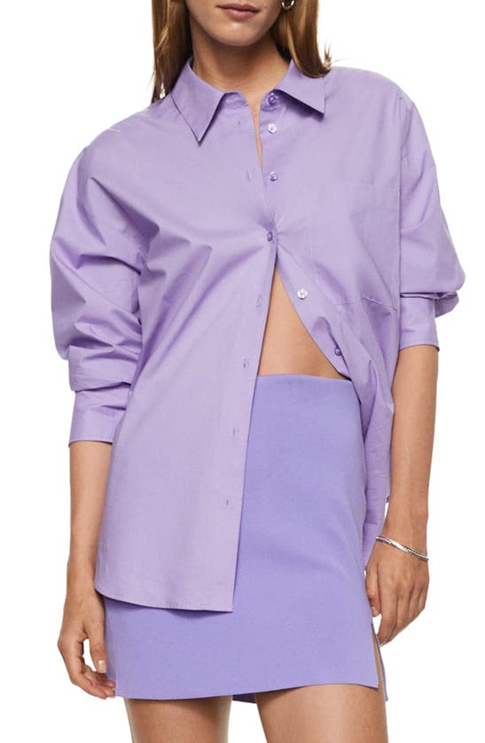 MANGO OVERSIZE COTTON BUTTON-UP SHIRT