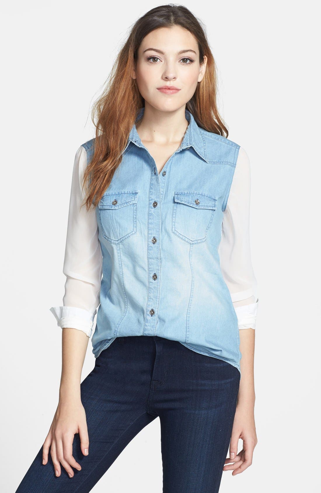 jessica simpson denim shirt