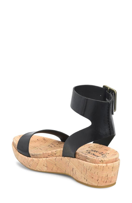 Shop Kork-ease ® Mullica Ankle Strap Platform Wedge Sandal In Black Leather