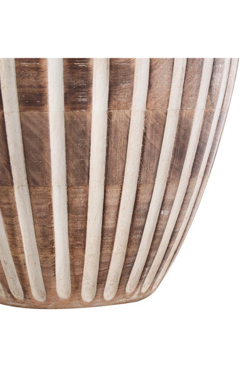 Sonoma Sage Home Textured Mango Wood Vase In Brown
