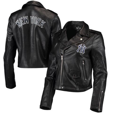 Maker of Jacket Fashion Jackets New York Yankees Block Red Black MLB Leather