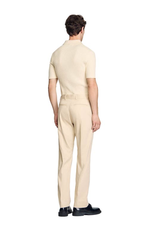 Shop Sandro Straight-leg Chinos In Ficelle