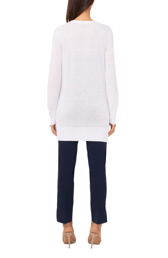 Halogen Side Slit Cardigan In Bright White