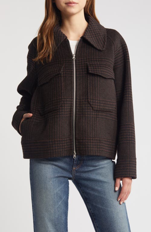 Shop Rails Cheyenne Houndstooth Zip Jacket In Espresso Houndstooth