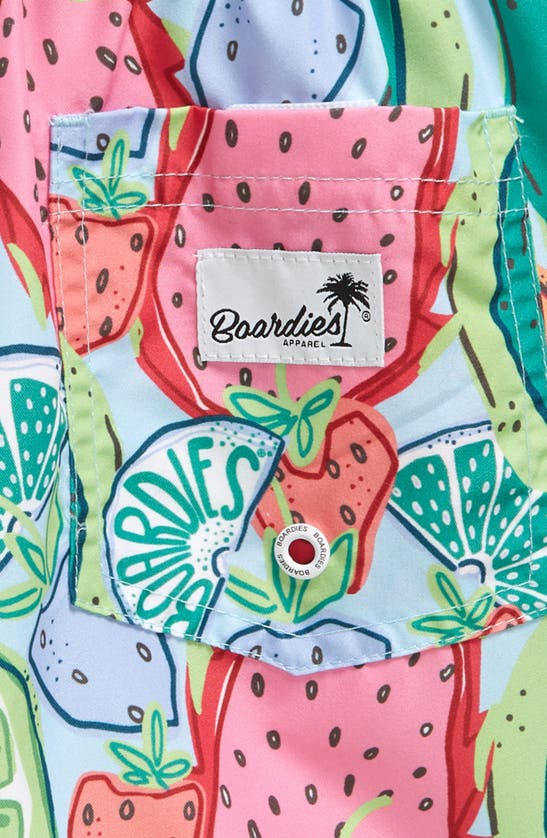 Shop Boardies Kids' Ice & Slice Swim Trunks In Pink/ Green