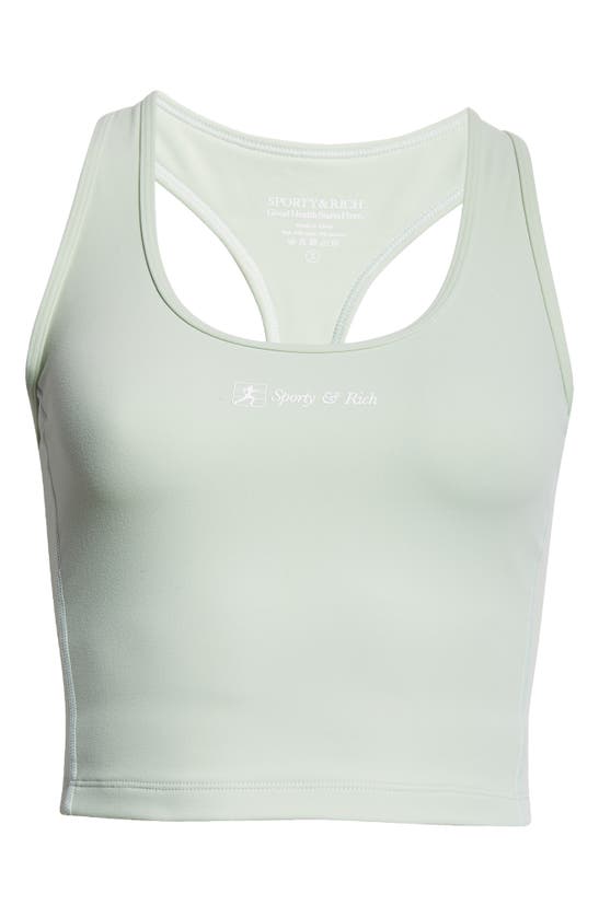 Shop Sporty And Rich Sporty & Rich Crop Racerback Tank In Sage