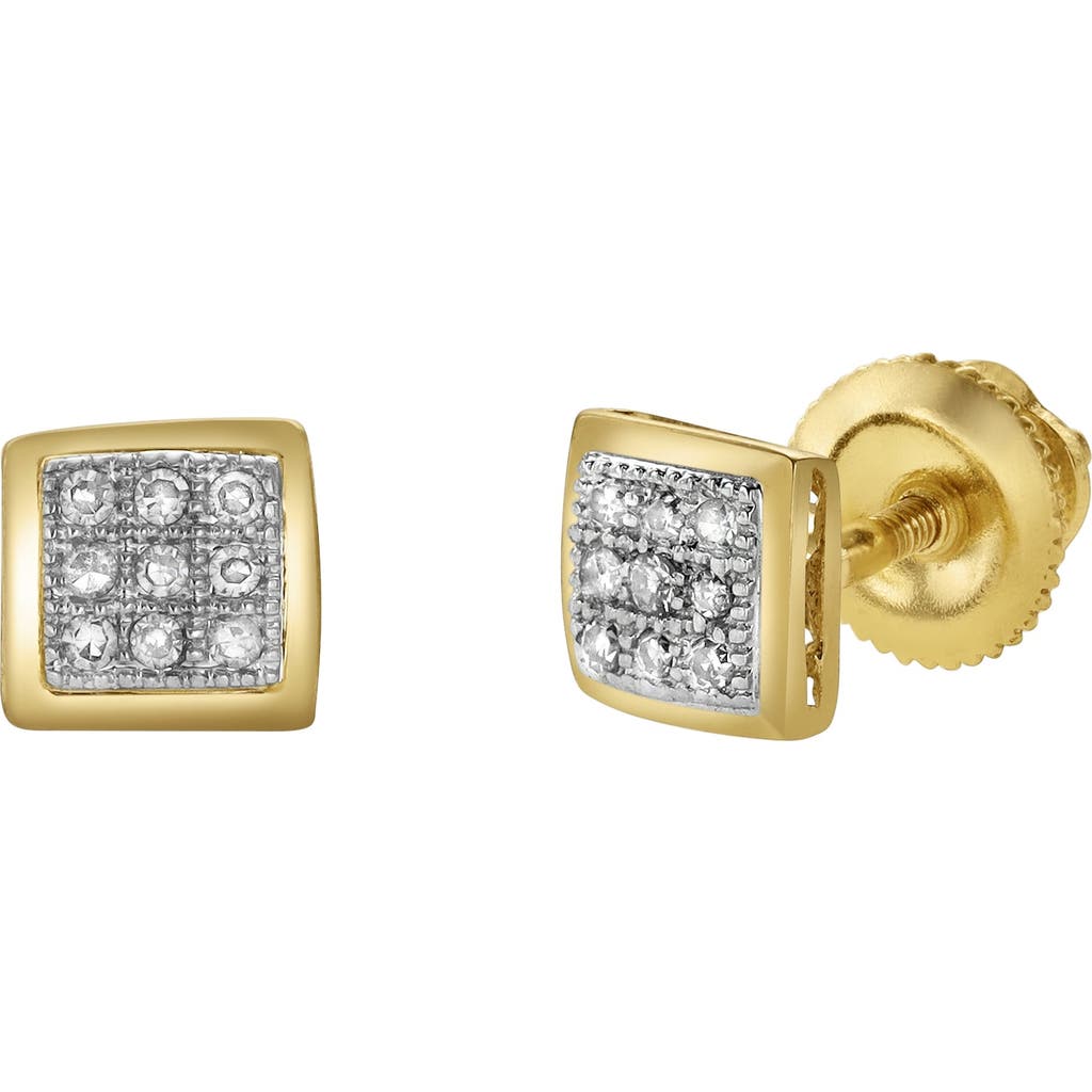 Luvmyjewelry Beamz 10k Yellow Gold Diamond Stud Earrings In 10k Yellow Gold