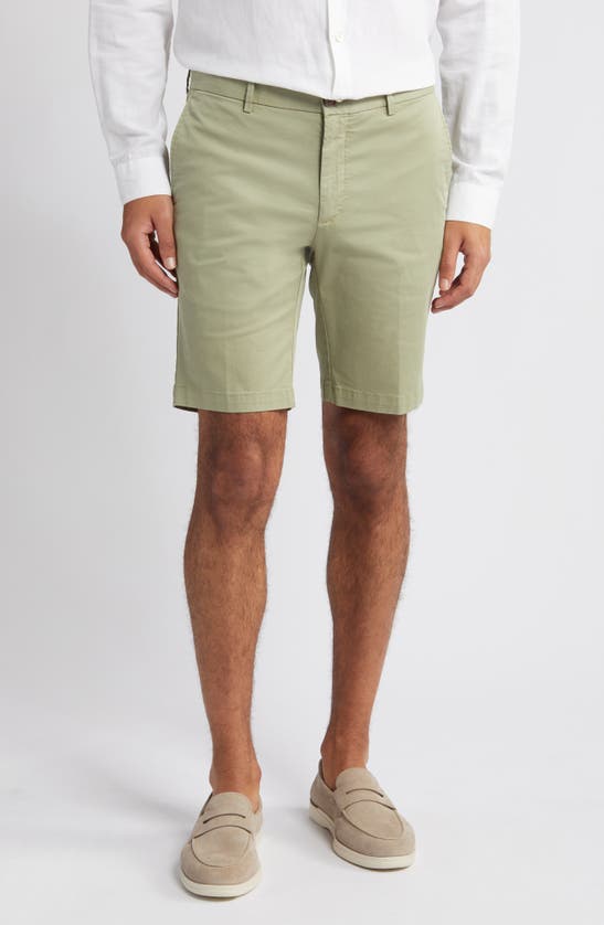 Shop Scott Barber Microsanded Cotton Stretch Twill Shorts In Sage
