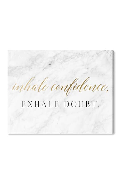 Wynwood Studio Inhale Confidence Marble Gold Wall Art Nordstrom Rack