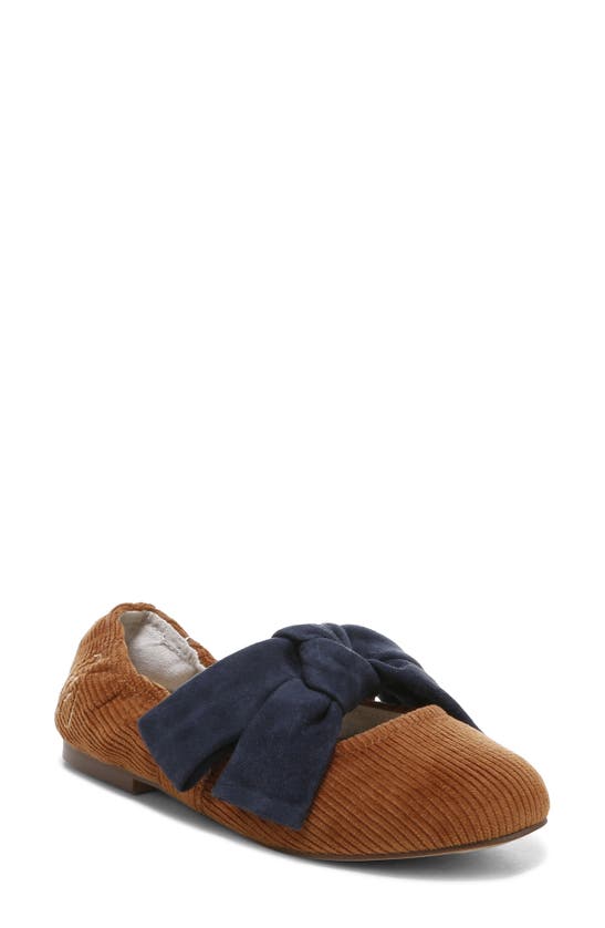 Sam Edelman Kids' Felicity Flat In Brown Mustard/ Baltic Navy