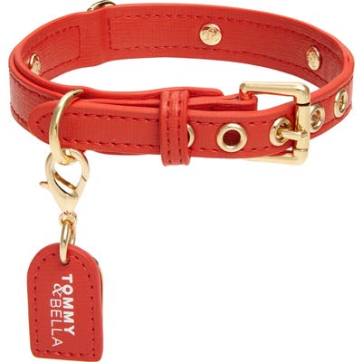 Tommy & Bella Signature Collection Leather Dog Collar, Red
