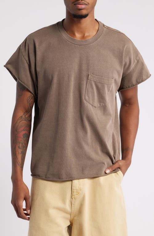 Shop Elwood Drummer Cut Off T-shirt In Tobacco