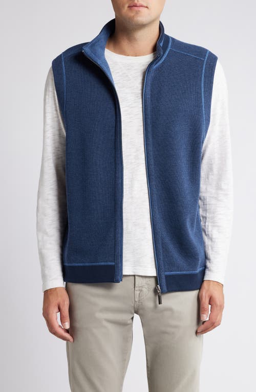 Shop Tommy Bahama Flip Coast Reversible Zip Vest In Blue Note