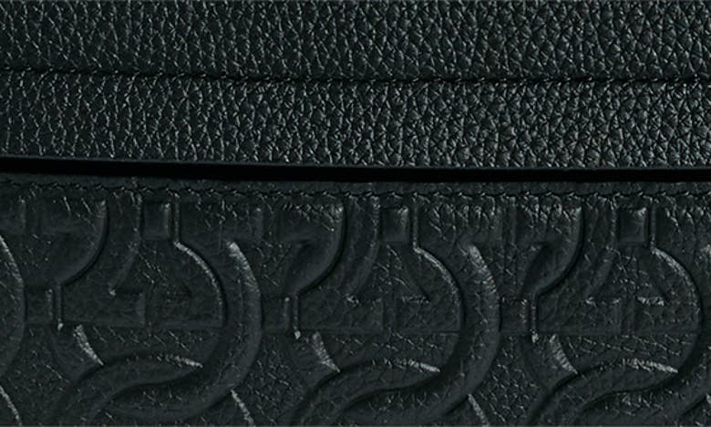 Shop Ferragamo Travel Gancio Embossed Leather Belt Bag In Nero