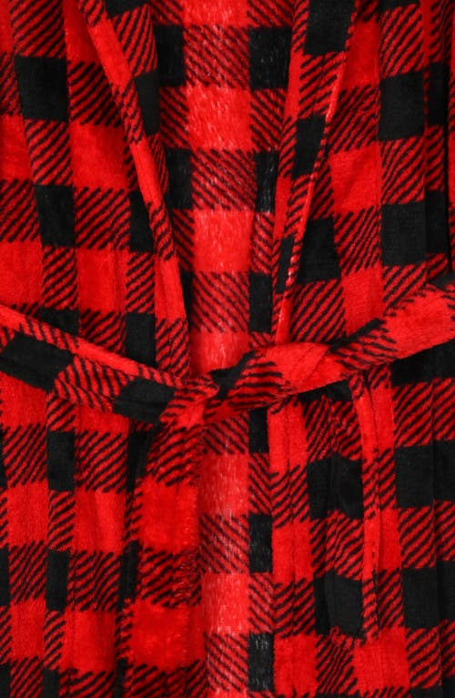 Sleep On It Kids' Plaid Fleece Robe & Slipper Set In Red