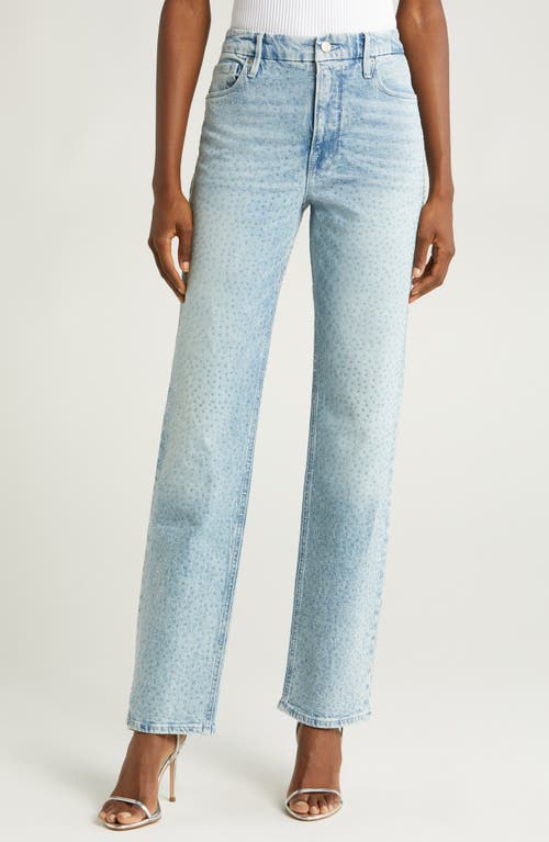 Good American Icon High Waist Straight Leg Jeans Indigo601 at