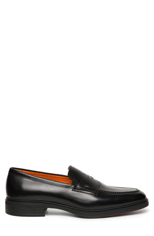 Shop Santoni Easy Penny Loafer In Black-n01